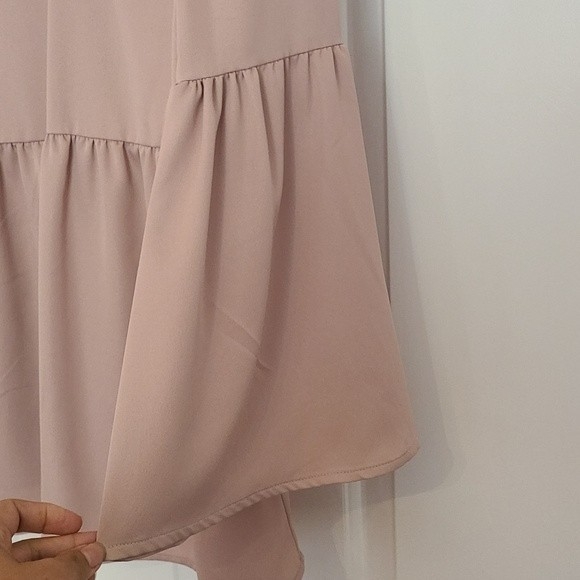 Halogen Bow Back Flare Sleeve Blouse Mauve & Black Size XS - Picture 6 of 9